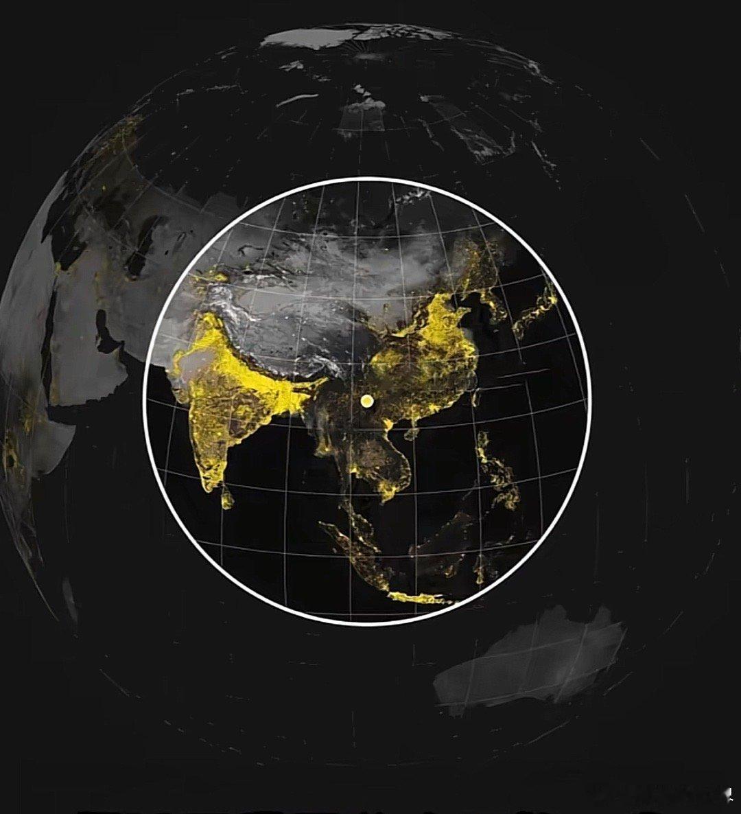 请看图，这个圈里有44亿人，全球也就80亿人而已，有一半都在这个圈里！人口过亿的