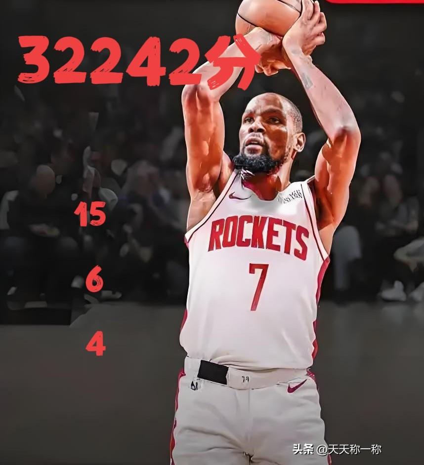 32242分！杜兰特常规赛总得分距历史第五乔丹（32292）仅差50分！
距历史