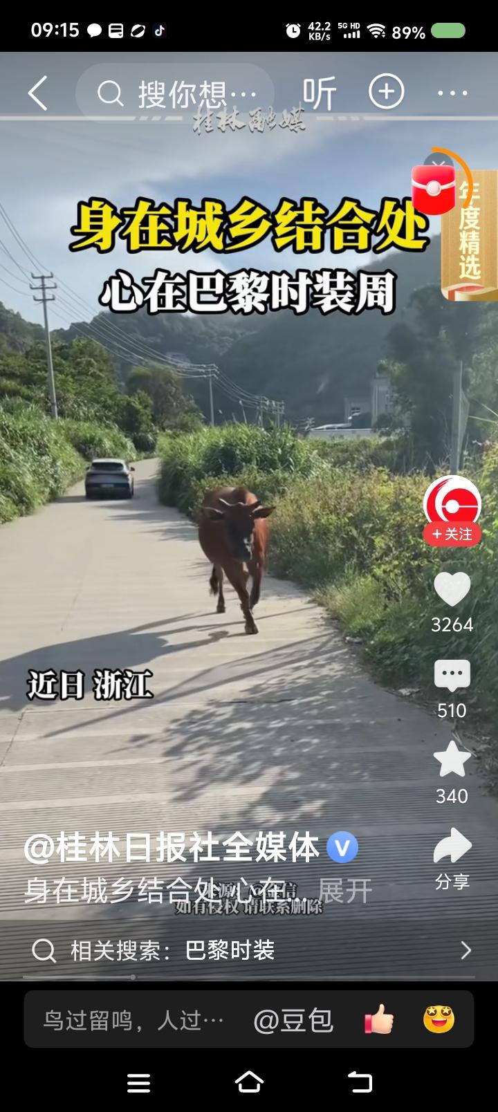 范大师占领了浙江？——
据报道，浙江某地，一头牛在散步。步伐似模特。


点评：