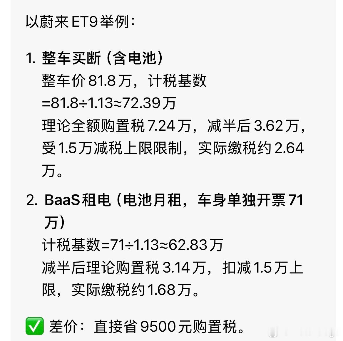 2026年政策变化，租电优势更明显2024-2025年新能源车购置税全免，租电省
