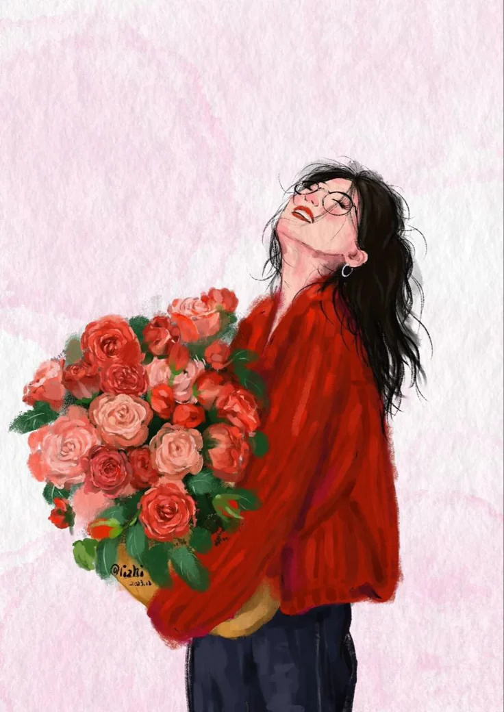 女孩和花 👧🏻🌷 