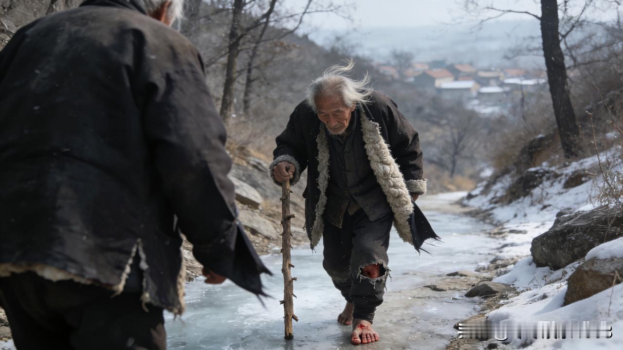齐鲁大地的寒风里，九十岁的寥永光拄着断木拐杖，在结冰的山路上挪了两天两夜。四十里