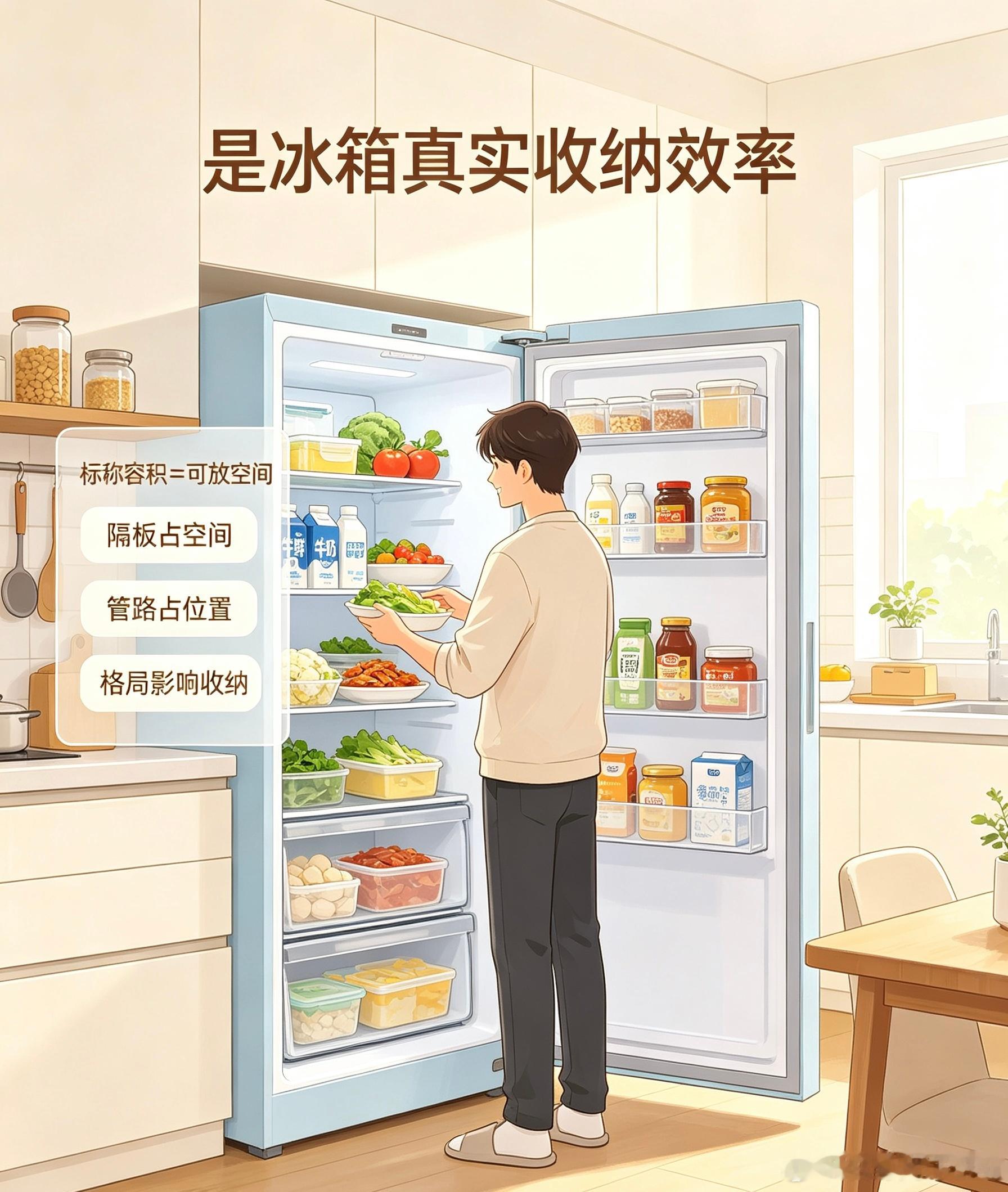快算算你家的冰箱得房率买冰箱不能只看铭牌上的标称容积，其实可以借用汽车的“得房率