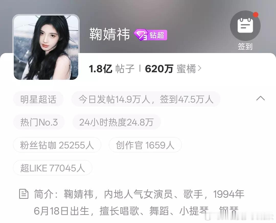 鞠婧祎是不是内娱女顶啊？？这数据好恐怖……想开除她的方法就是超越她，不然没办法了