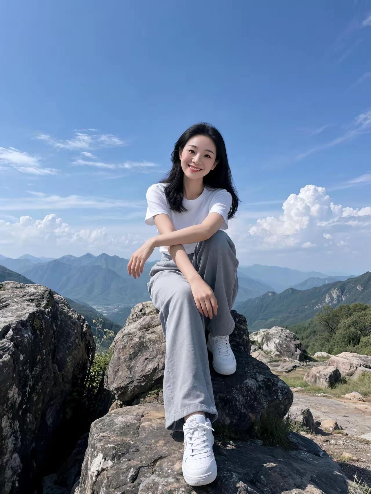 山间少女，笑看云卷云舒，心旷神怡