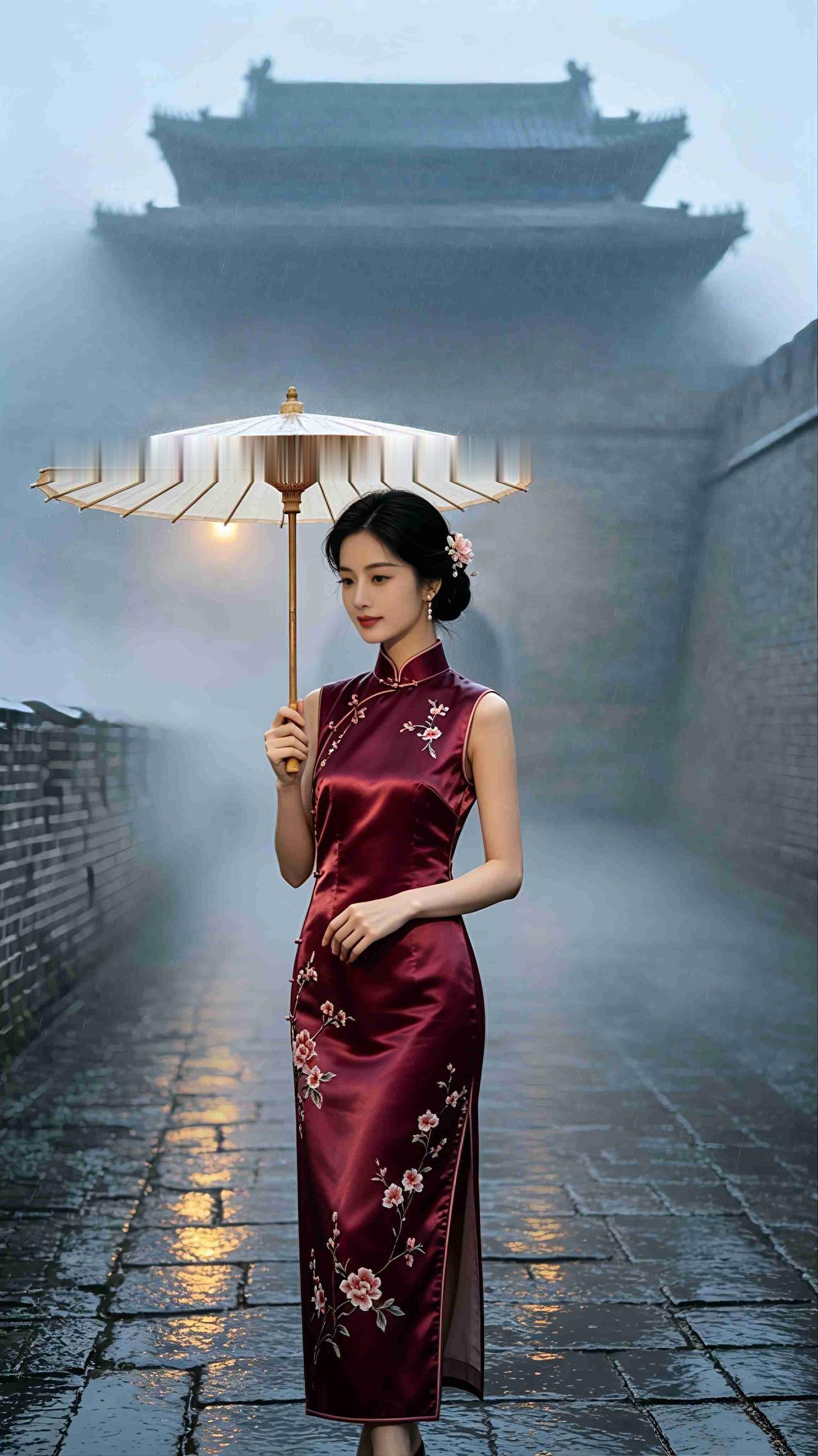 檐角滴答，敲醒了山海关的暮色，

青石板上，倒映着六百年的烽火与寂寥。

忽而，