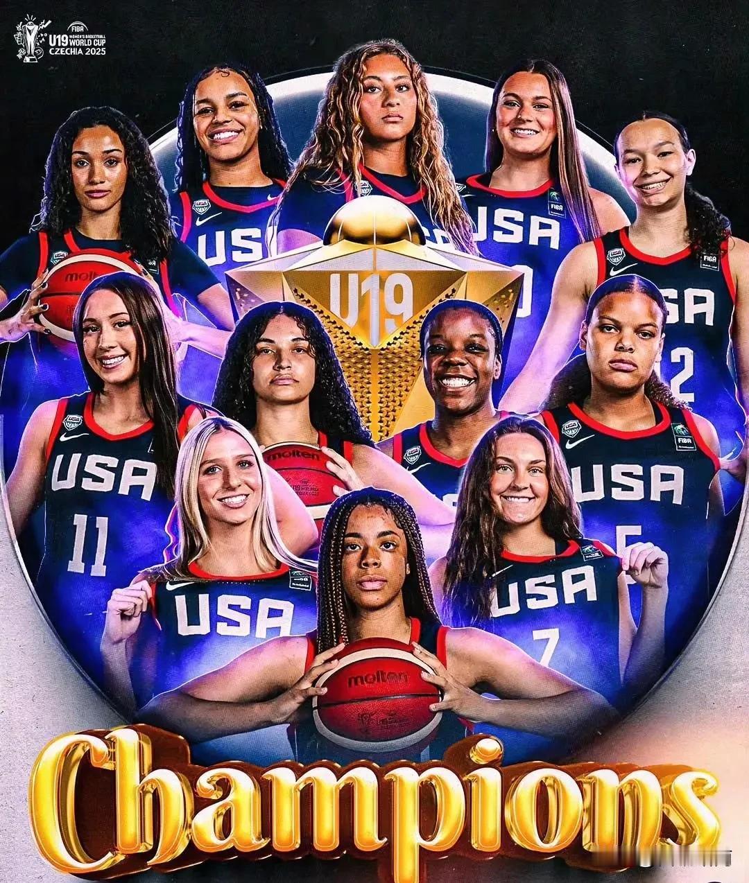 U19女篮世界杯最终排名！中国女篮位列11成绩超越上届！美国女篮顺利夺冠！冉可嘉