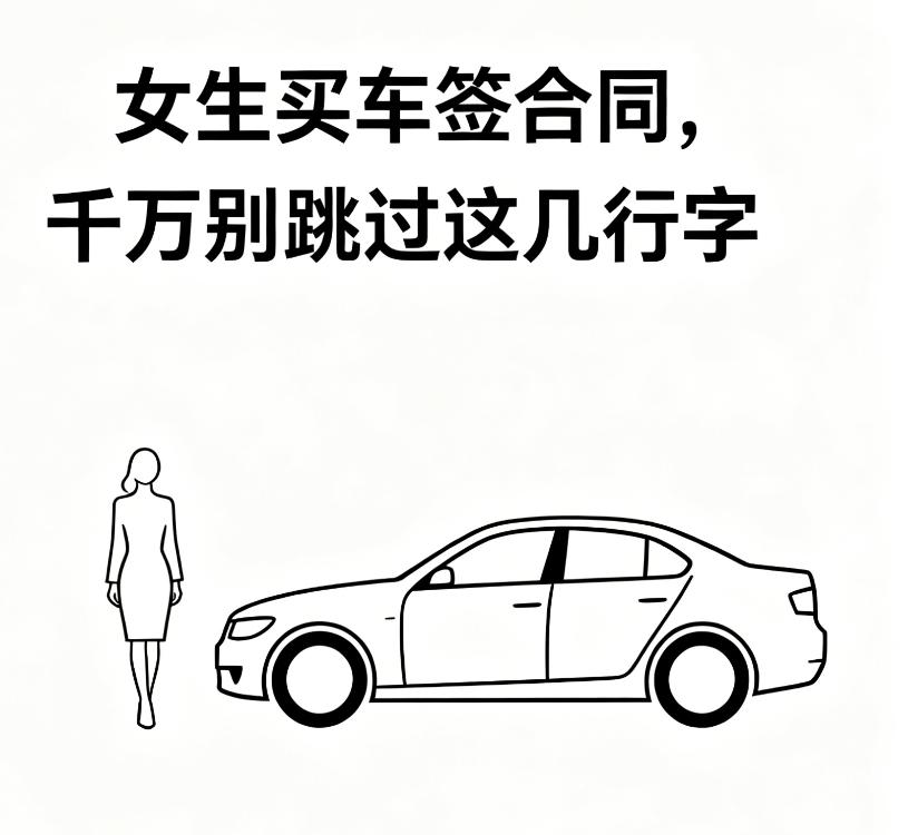 女生买车签合同，千万别跳过这几行字
合同这东西，很多女生嫌麻烦，销售说哪签哪。