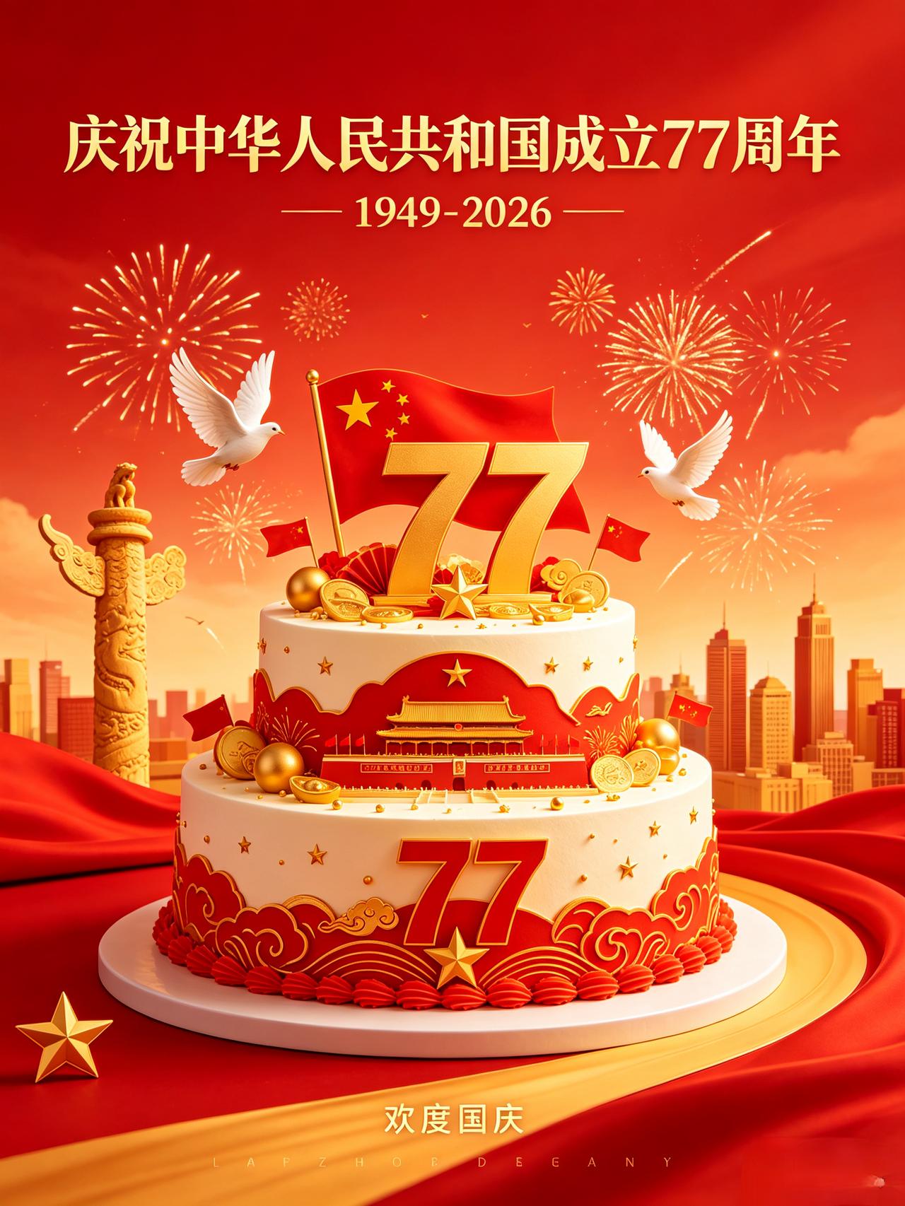 ²⁰²⁶/₁₀.₀₁◡̈ 🇨🇳国庆节🎈
🇨🇳亲爱的祖国，生日快乐！🎂