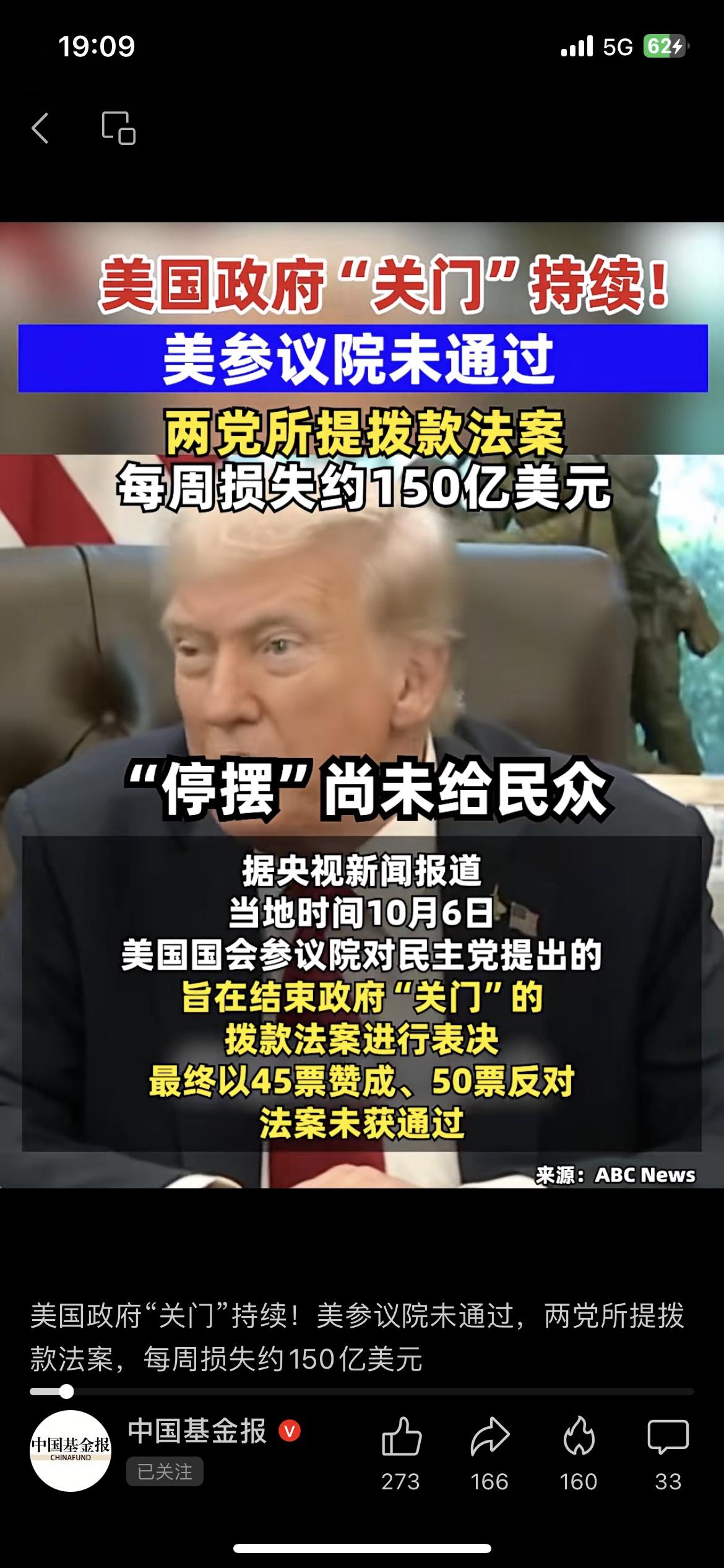 美国政府“关门”继续！每周亏150亿美元，老百姓要失业，这事儿咋收场？

宝子们