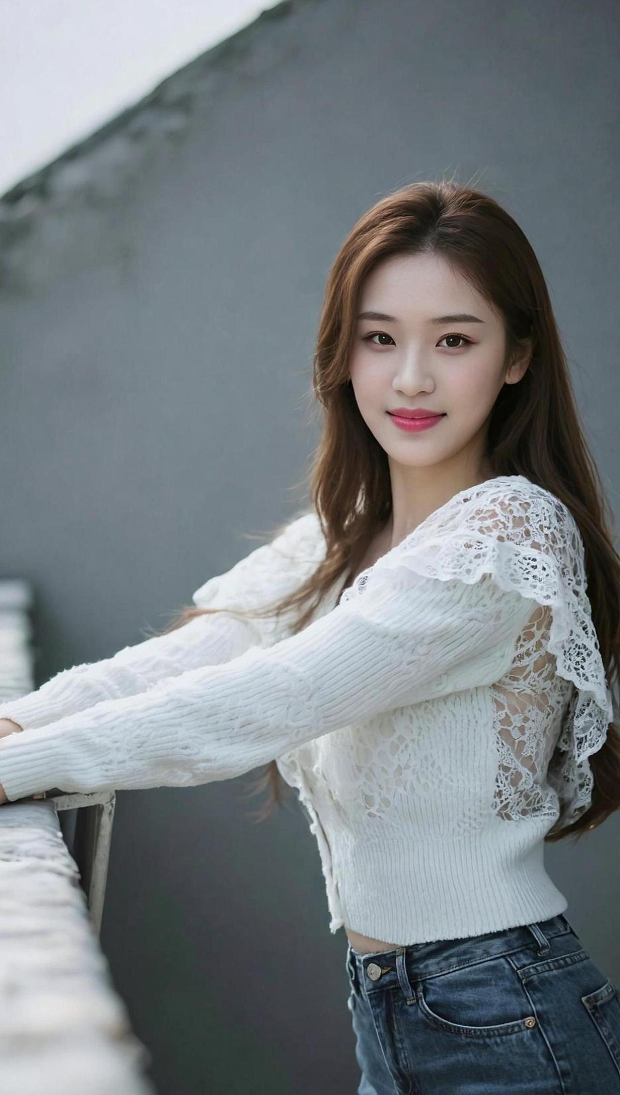 这造型，简直是“蕾丝界的MVP”！别人是“针织温暖”，你是“蕾丝闪耀”，直接把温