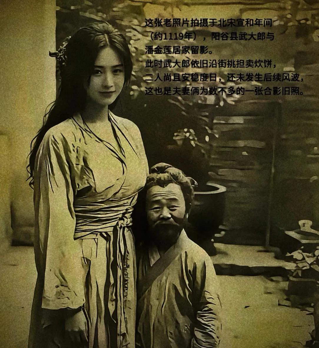 网传北宋宣和年间武大郎和潘金莲的居家合影，很多人看完都说这下理解潘金莲了😂
其