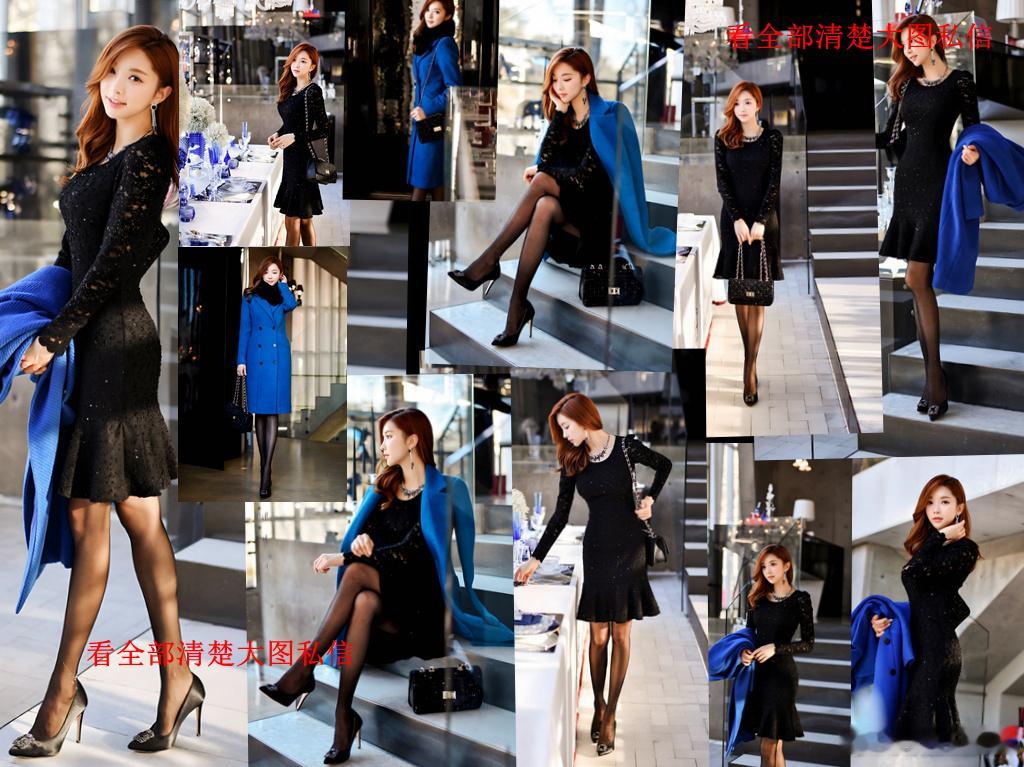 黑蕾丝裙黑丝袜... 