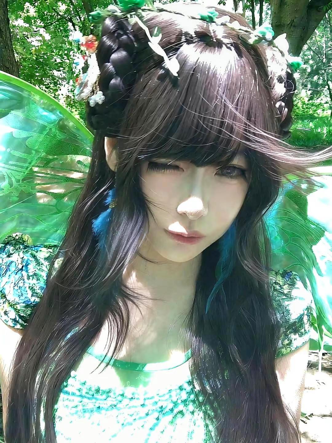 黛美假发 假发 绿色