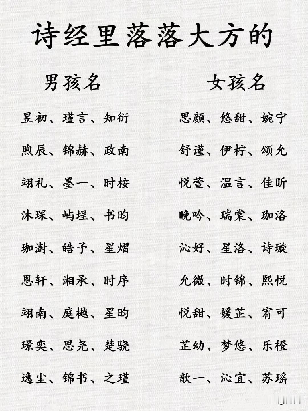从诗经里走出来的落落大方好名字
 
1. 清扬
 
- 出处：《郑风·野有蔓草》