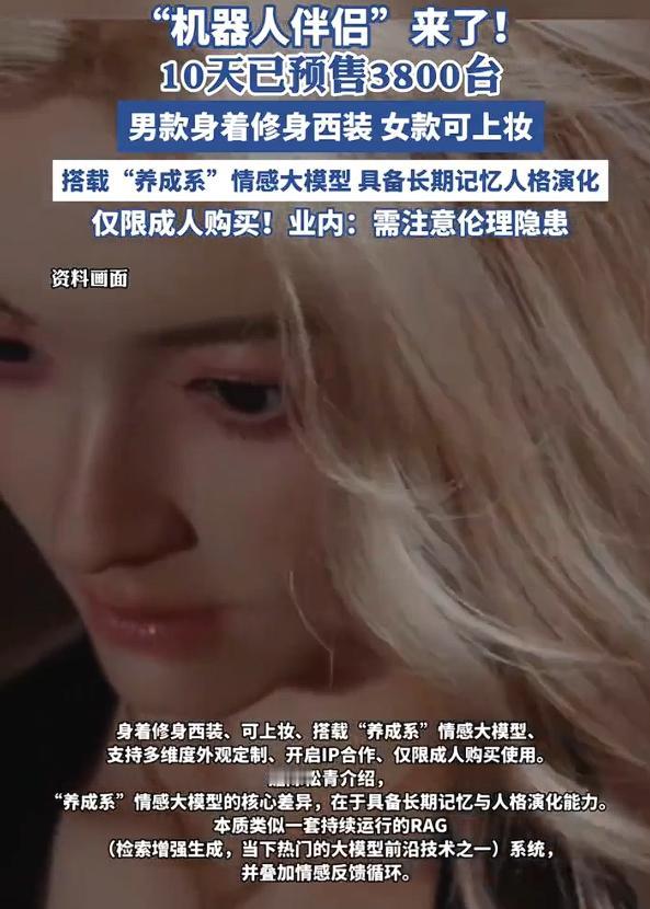 机器人伴侣仅限成人购买，这种机器人是用来干什么的呢？我不是特别明白，是像养个小猫