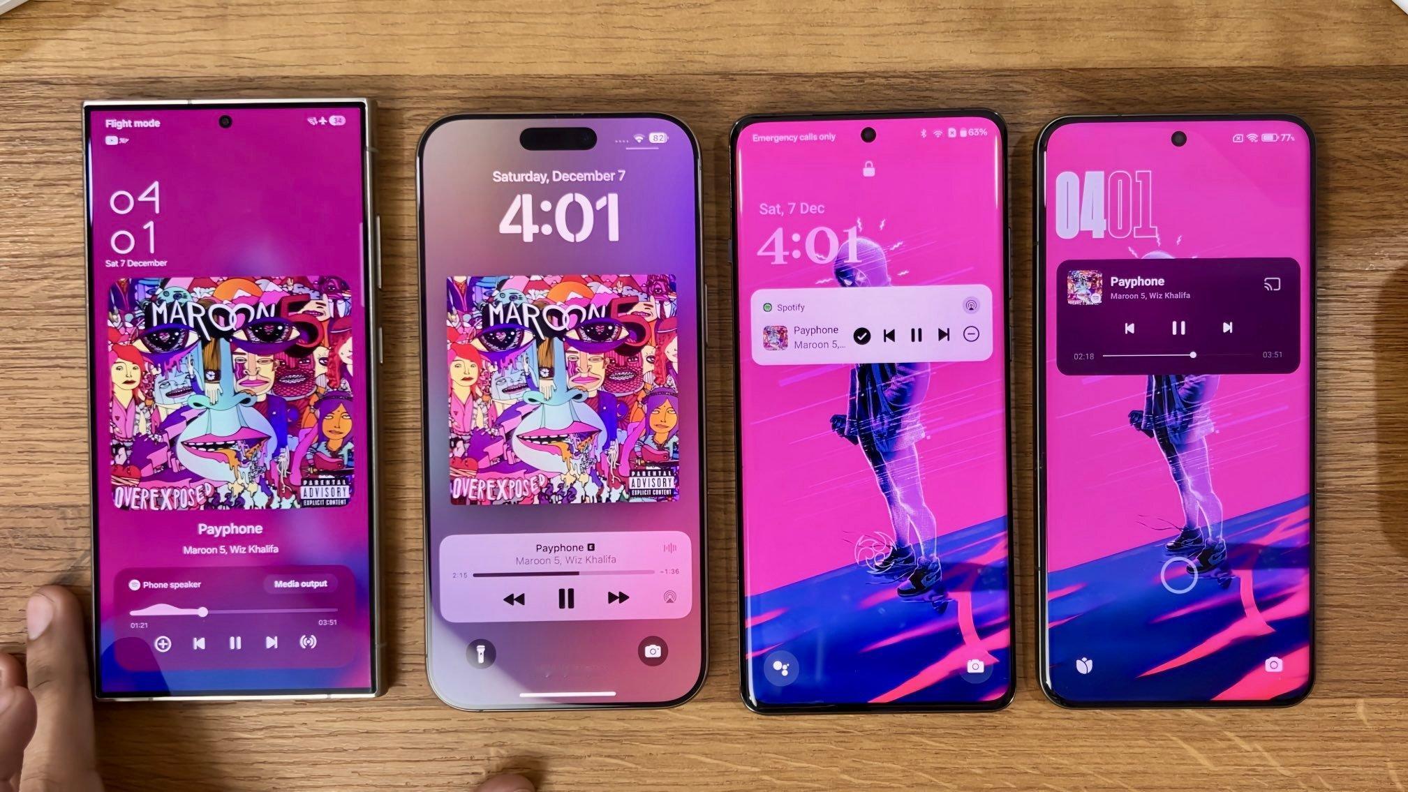 三星One UI 7.0 vs iOS 18 vs OxygenOS 15 vs