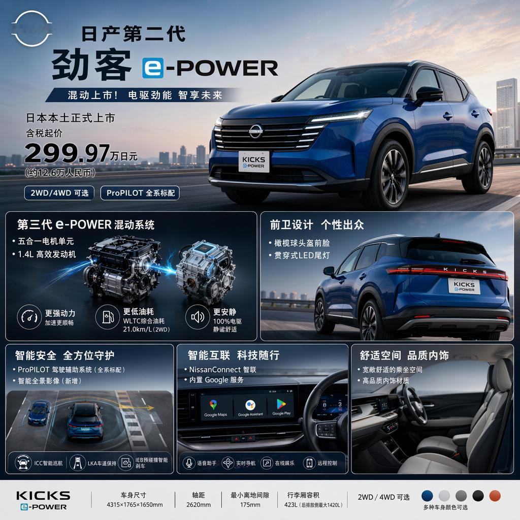 🚗 日产近期在日本本土正式推出第二代劲客混动 SUV，这台车承载着品牌提振本土