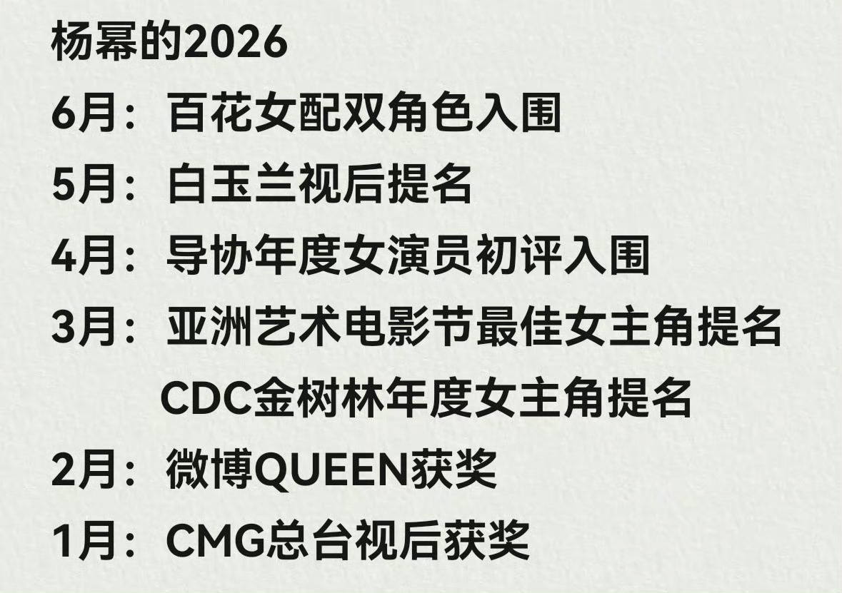 杨幂今年好牛啊！2026真的颁奖季见了！ 