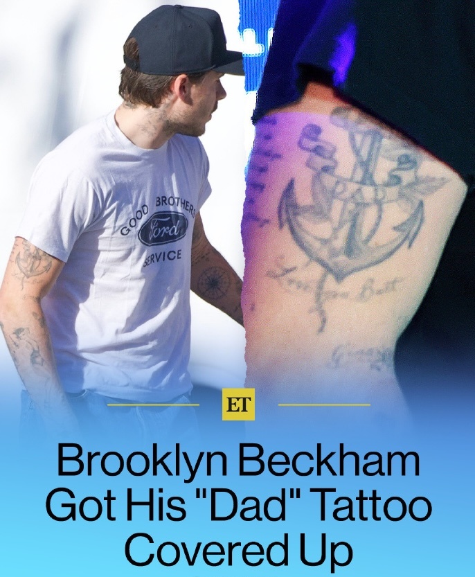 贝克汉姆大儿子遮盖爸爸纹身 近日有媒体发现，贝克汉姆大儿子把手臂上的“DAD”字