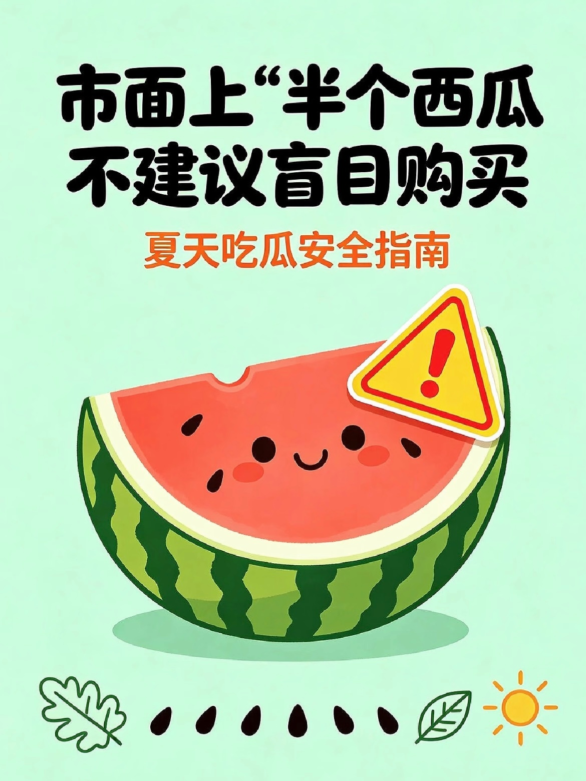 千万不要买路边切好的半个西瓜路边鲜切西瓜，看着诱人，实则“细菌炸弹”💣常温下放