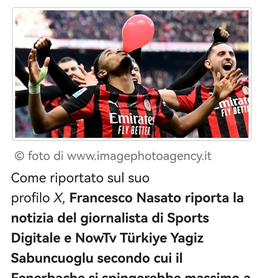 3500万不卖！米兰铁了心
 
恩昆库24岁，12球5助攻，合同剩三年。费内巴切