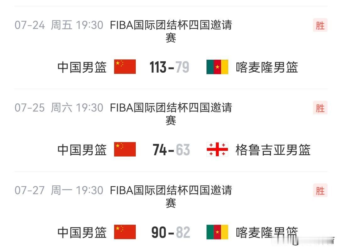 又是一场大胜！中国男篮三战全胜，结束四国邀请赛！
在刚刚结束的团结杯四国邀请赛中
