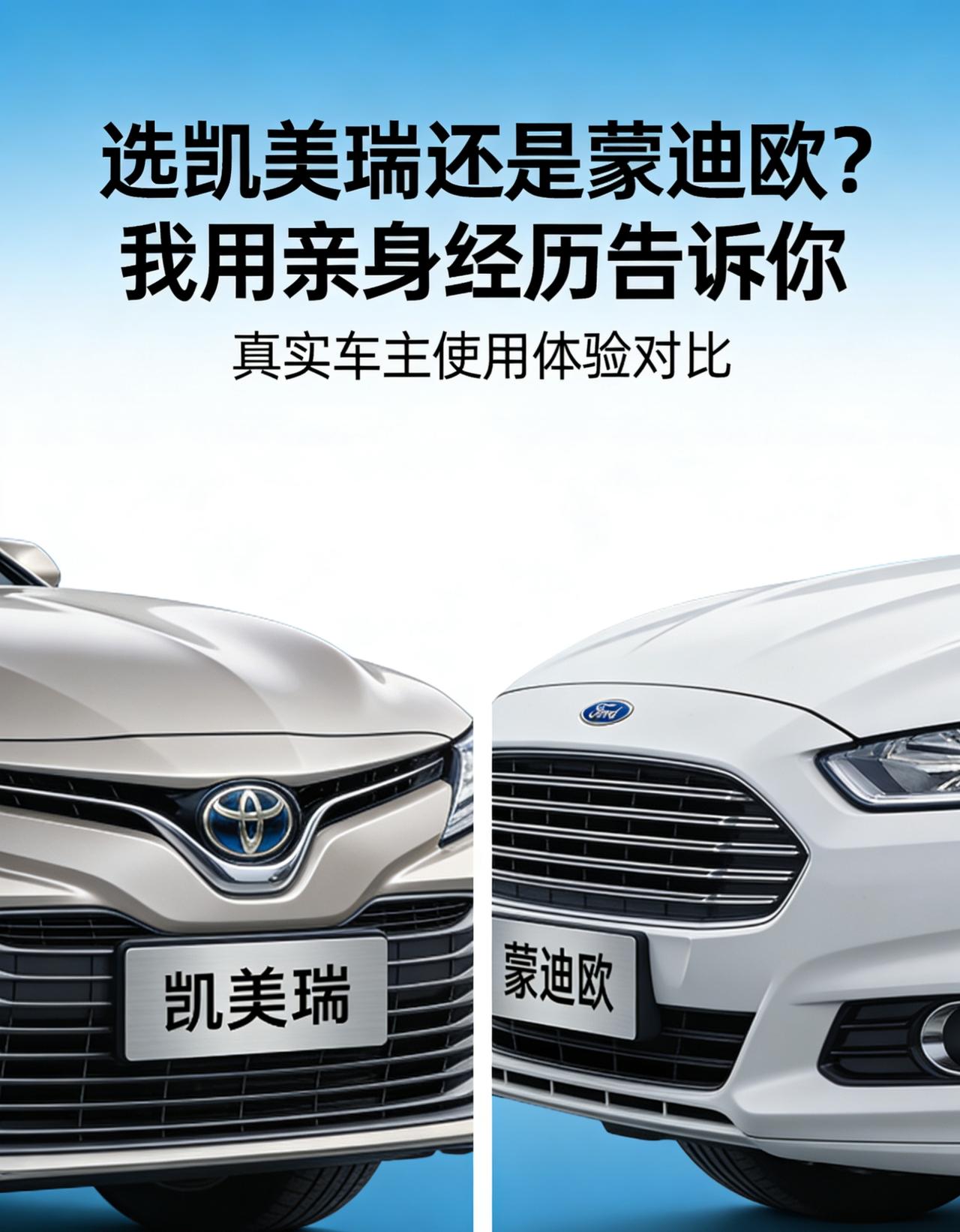选凯美瑞还是蒙迪欧？我用亲身经历告诉你：买车跟找对象一个道理！
上周末陪发小去提
