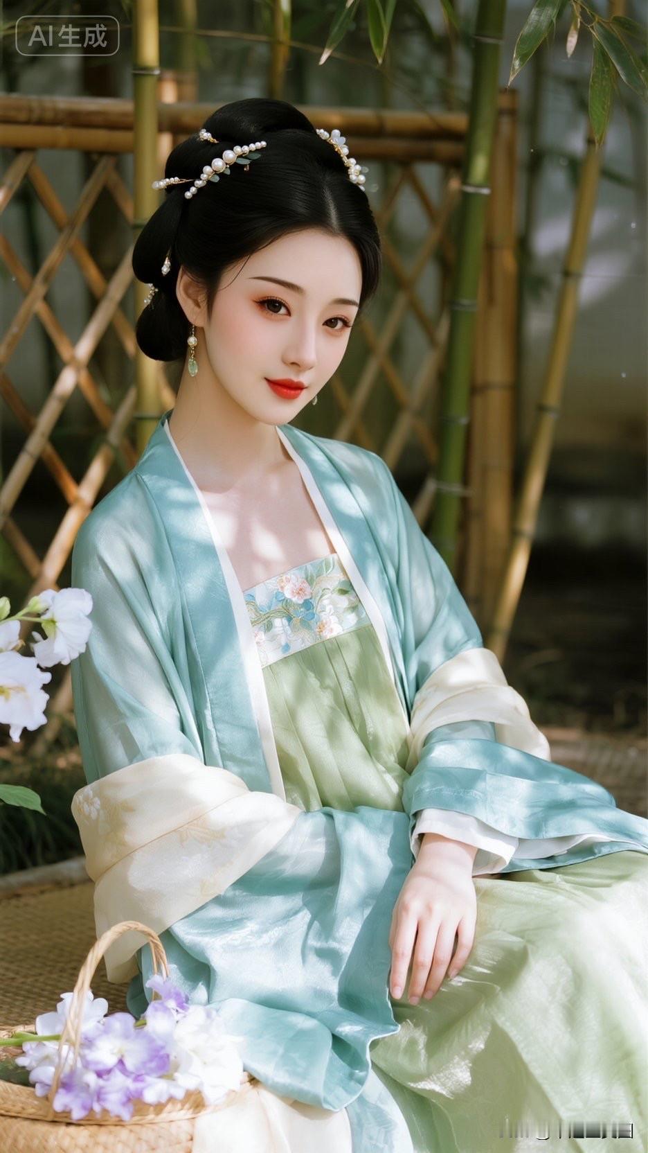 少女与玫瑰的浪漫邂逅，阳光下的甜美笑容