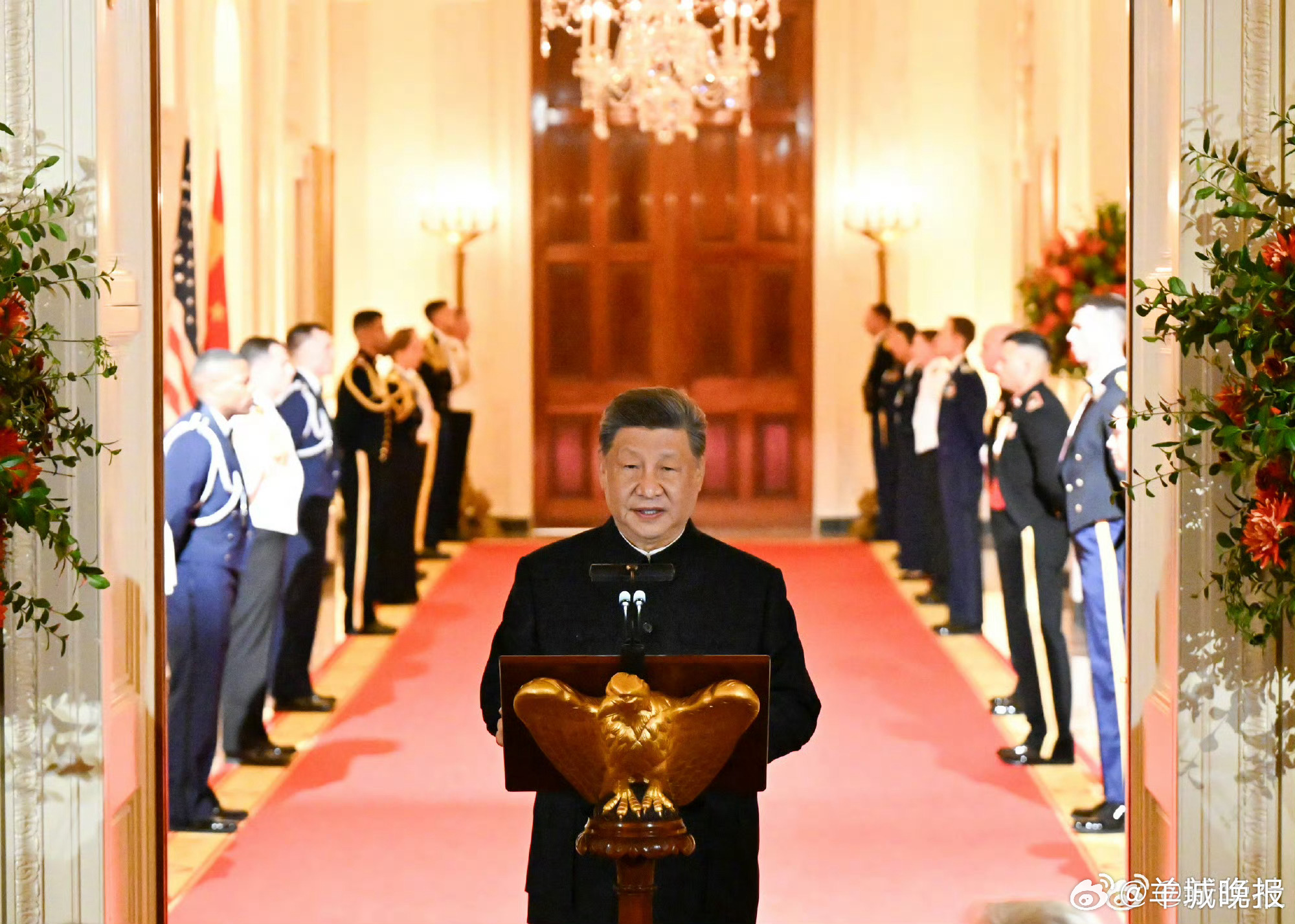 #习近平和彭丽媛出席欢迎宴会高清大图##中美元首华盛顿会晤#【习近平和彭丽媛出席