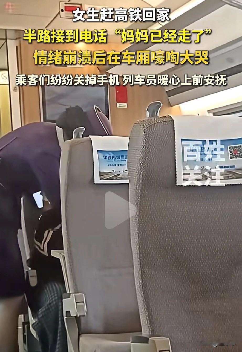 “人生最难释怀的就是接受亲人的离开！”女子高铁上淘啕大哭，得知原因后，乘客们都纷