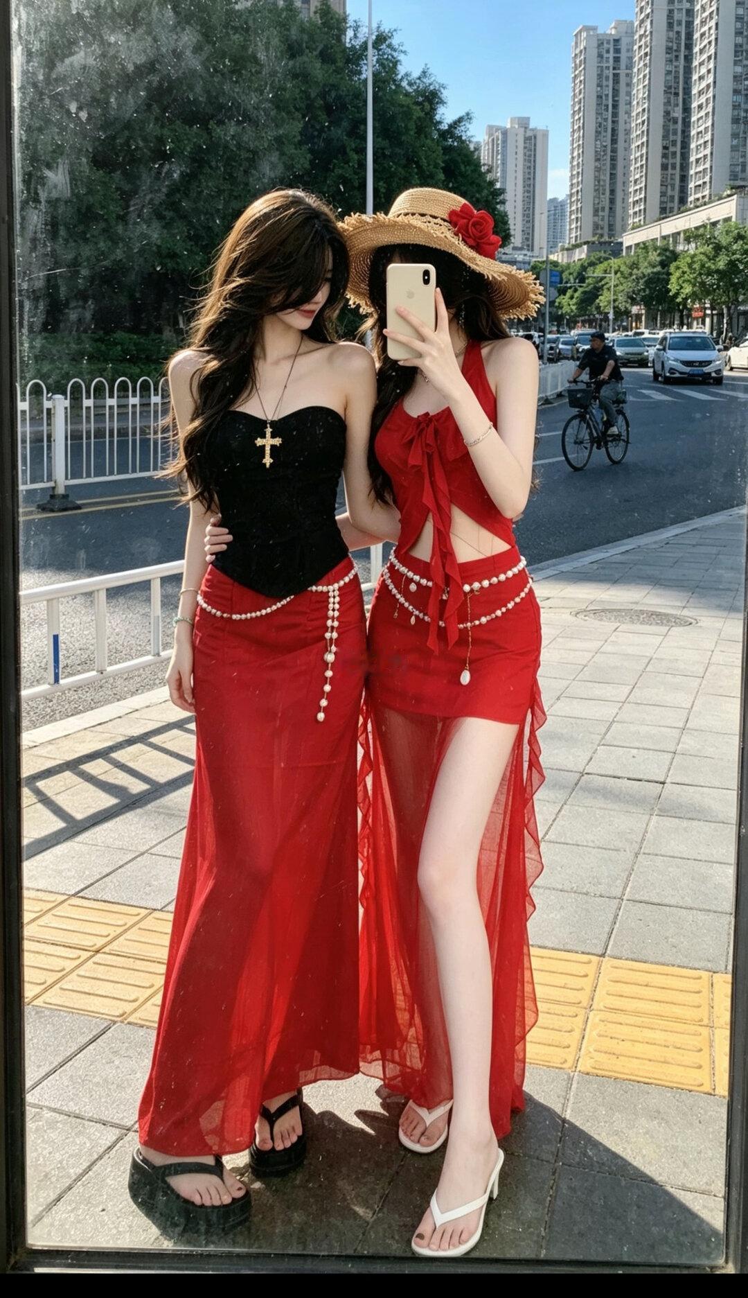 和闺蜜这样穿！超显眼！
otd穿搭 眼前一亮的穿搭