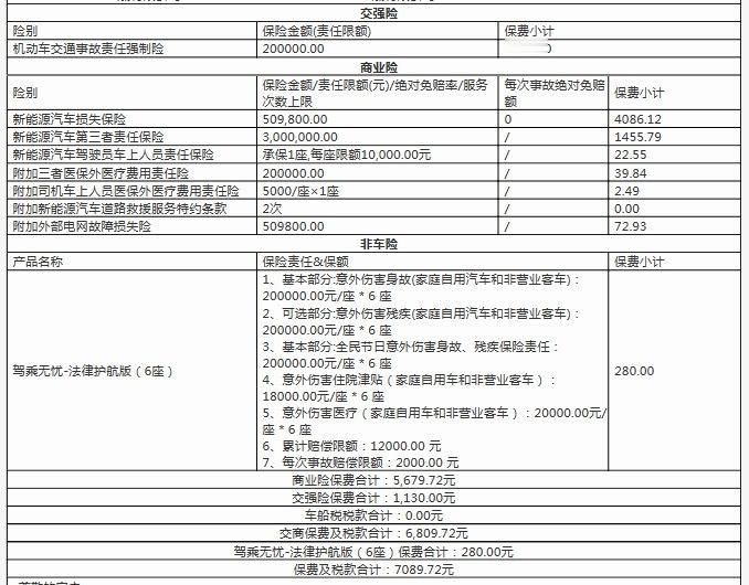 明天下午可以提 L9 livis 了保险总共7089，还有优惠 300 等于强制
