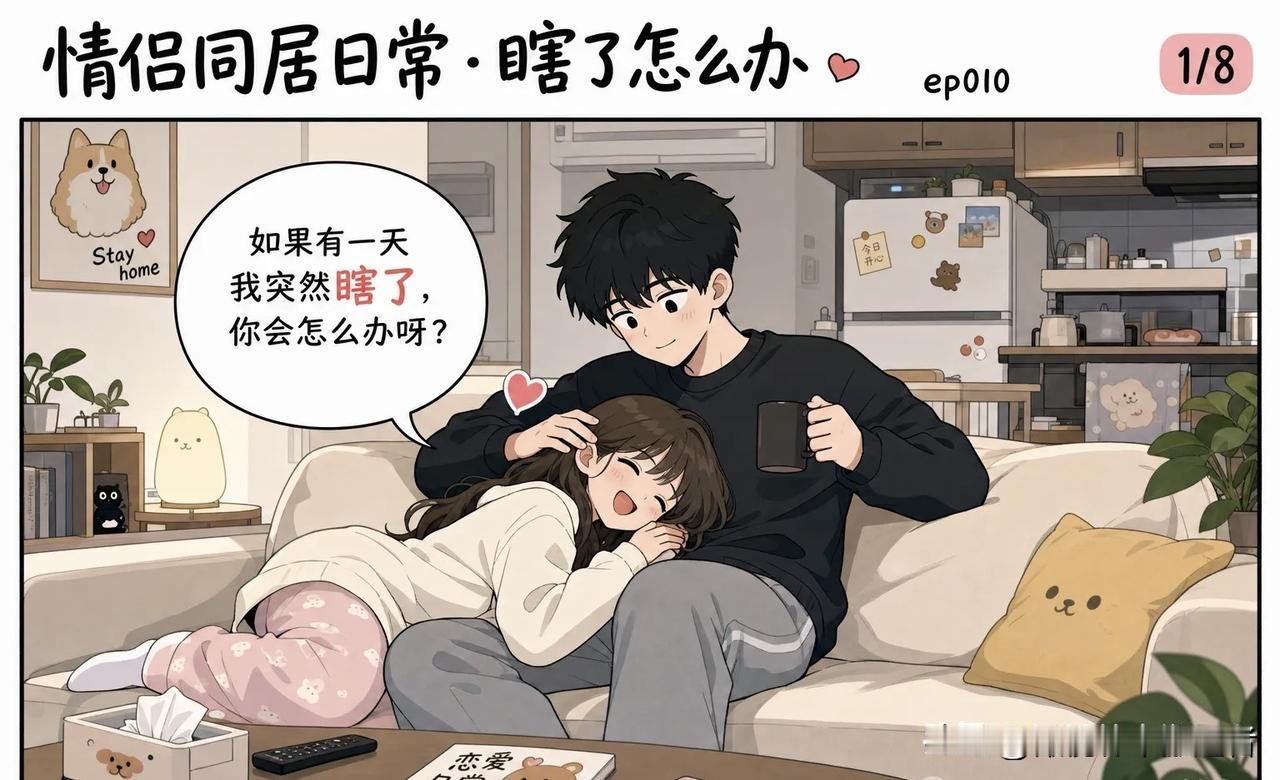 推荐有趣的漫画女朋友问我：“如果有一天我瞎了怎么办？”我说：“我照顾你一辈子。”