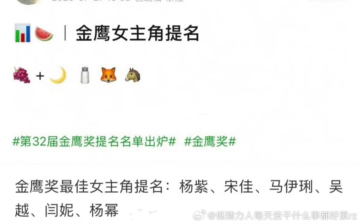 一眼纯猜女主小巷、山花、生万物、国色/生命树二保一四个之外，蛮好孙俪也很可能，比