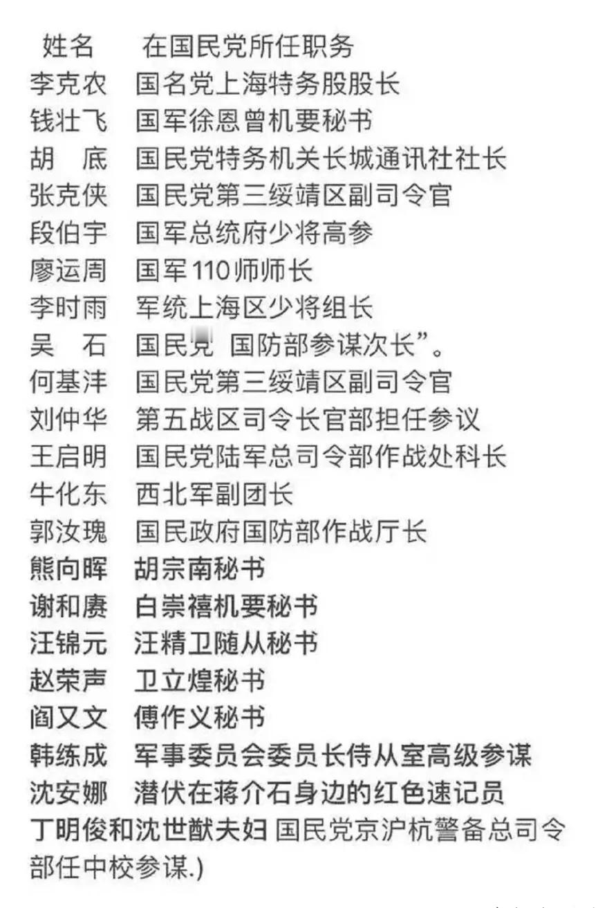 汪精卫的秘书是红色特工。 胡宗南的秘书是红色特工。 白崇禧的秘书是红色特工。 卫