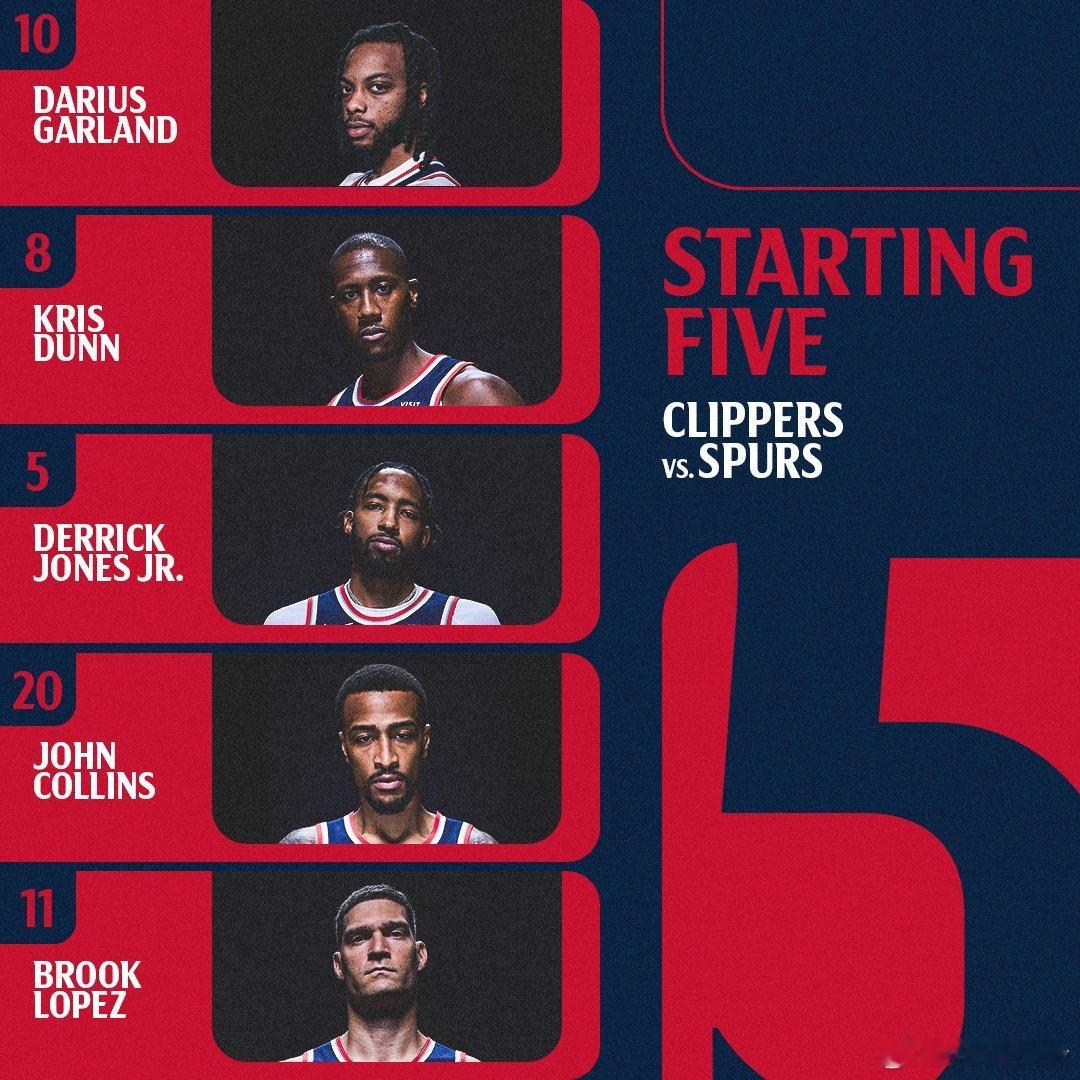 快船再战马刺，科林斯顶替伦纳德首发！观看就在➡️网页链接，复制到浏览器打开！ 