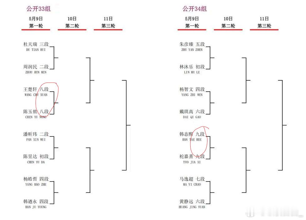 这签抽的，反正同一组两个高段先得拼掉一个。 