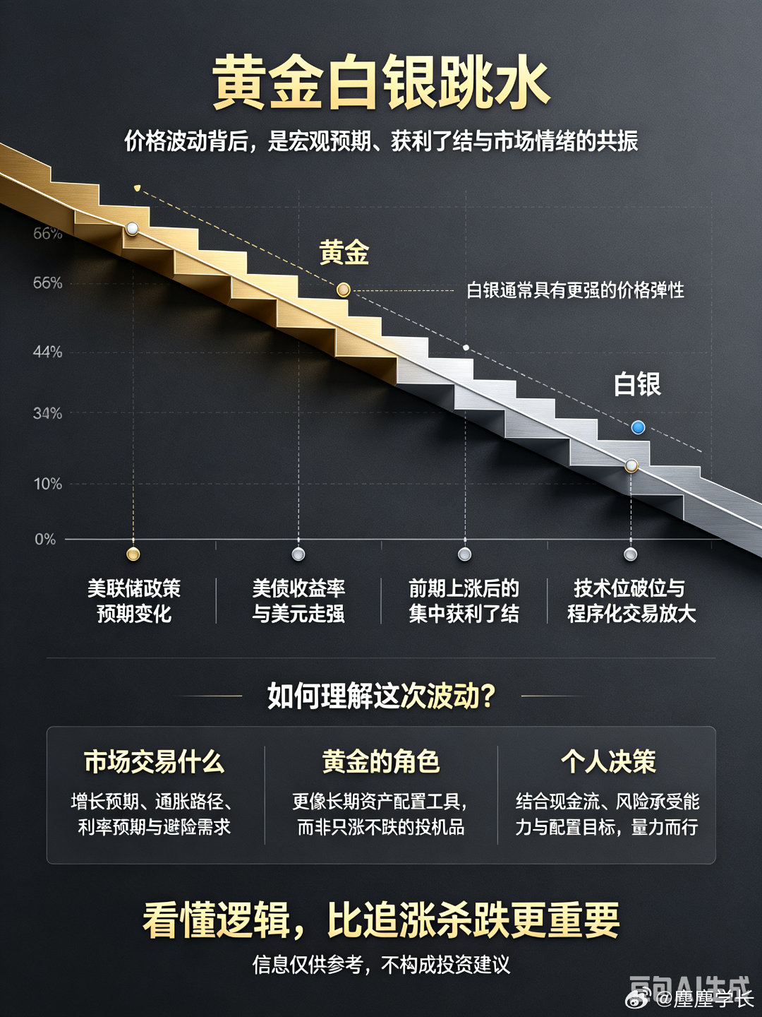 黄金白银跳水近期国际黄金、白银出现大幅回落。背后主要是美联储释放偏鹰信号，市场加