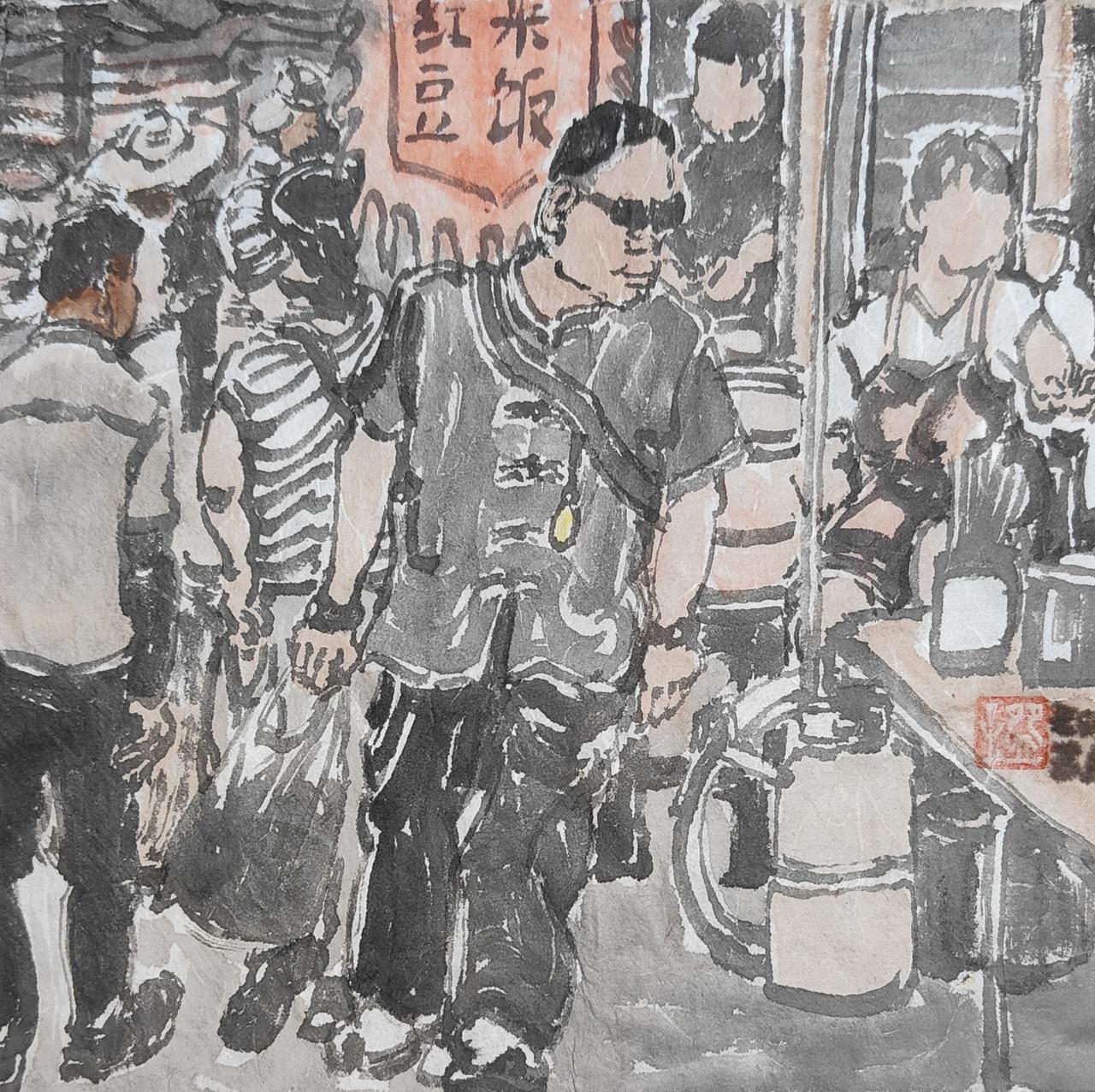 碗子的纸片水墨《市集No.2》