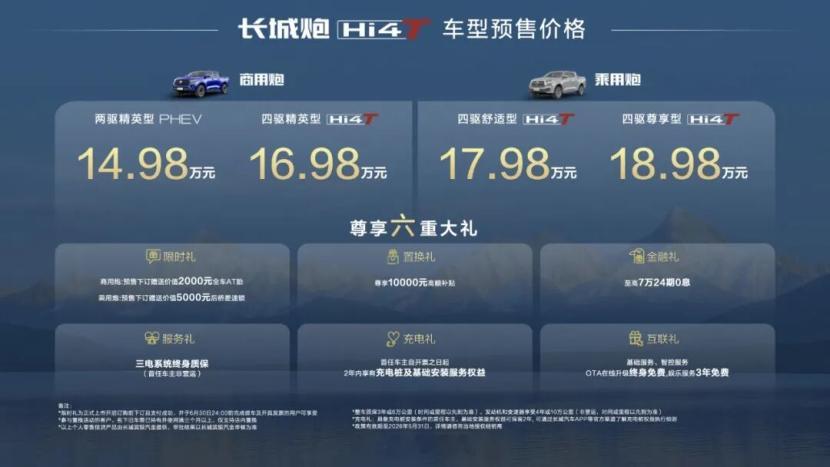 北京车展，长城炮 Hi4-T 开启预售，推出商用两驱 / 四驱、乘用四驱舒适 /