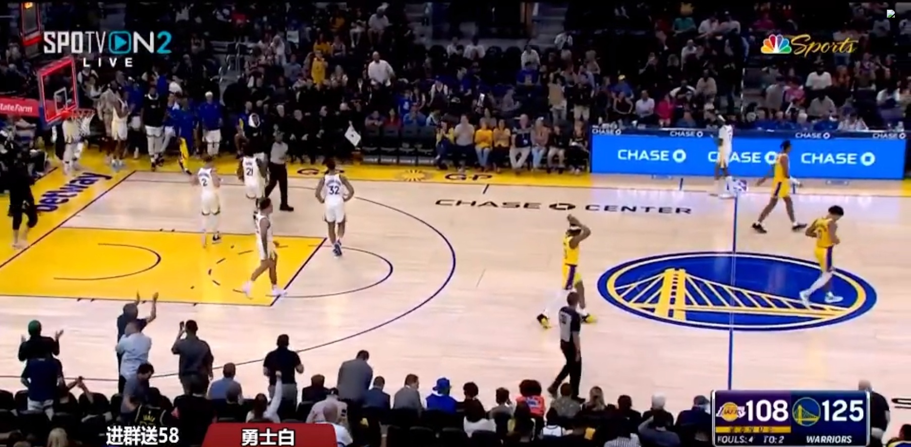 #湖人vs勇士##NBA季前赛##勇士获得季前赛胜利# 全场比赛结束，湖人108