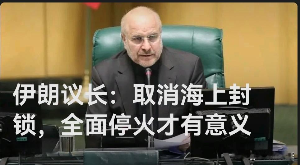 伊朗议长：取消海上封锁，全面停火才有意义

   据外媒报道伊朗伊斯兰议会议长卡