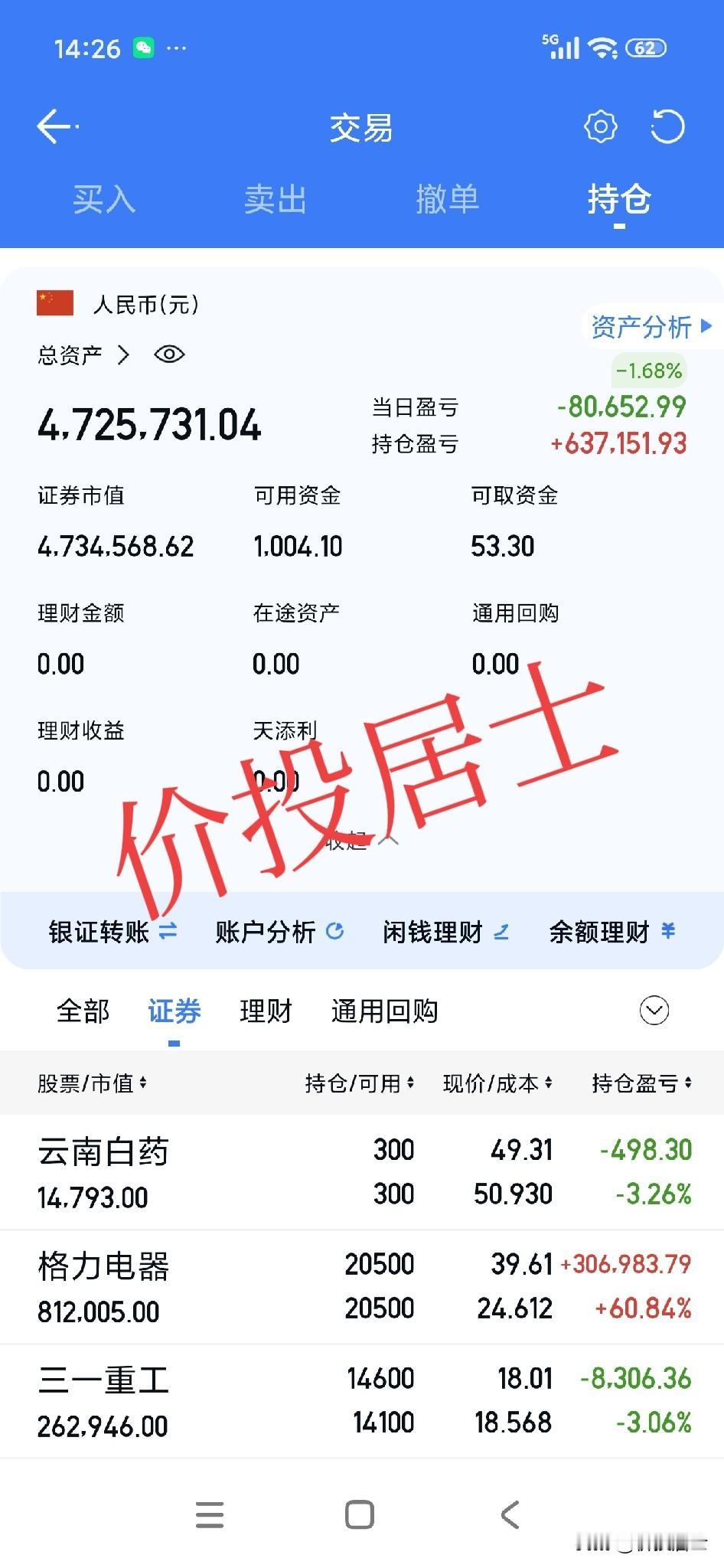 市场又彻底疯了[笑哭]指数大涨，大多数个股却是牛灾！这比之前银行股的虹吸效应还可