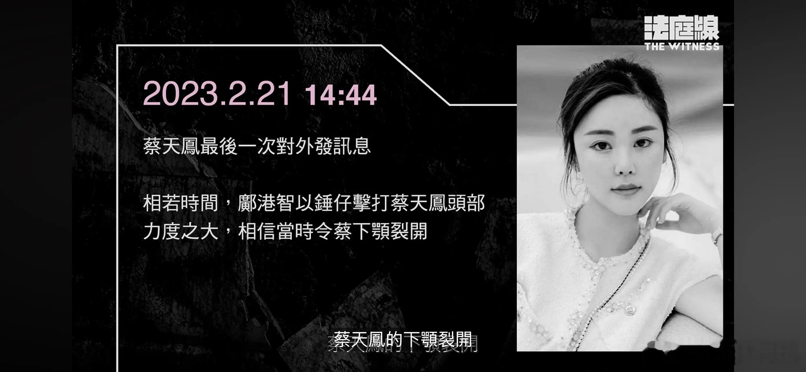 蔡天凤前公公提前16天租房准备工具蔡天凤前公公邝球在案发前16天便租下了大埔龙尾