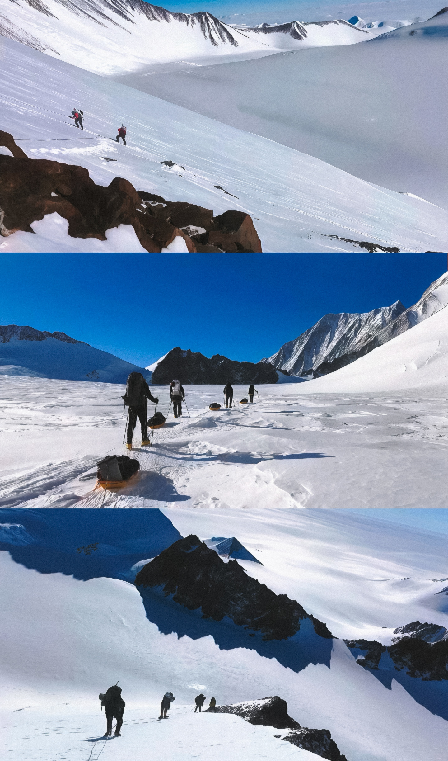 中国探险家成功登顶七大洲最高峰❄️ 当第一缕阳光刺破南极洲的永夜，汗斯踏入文森峰