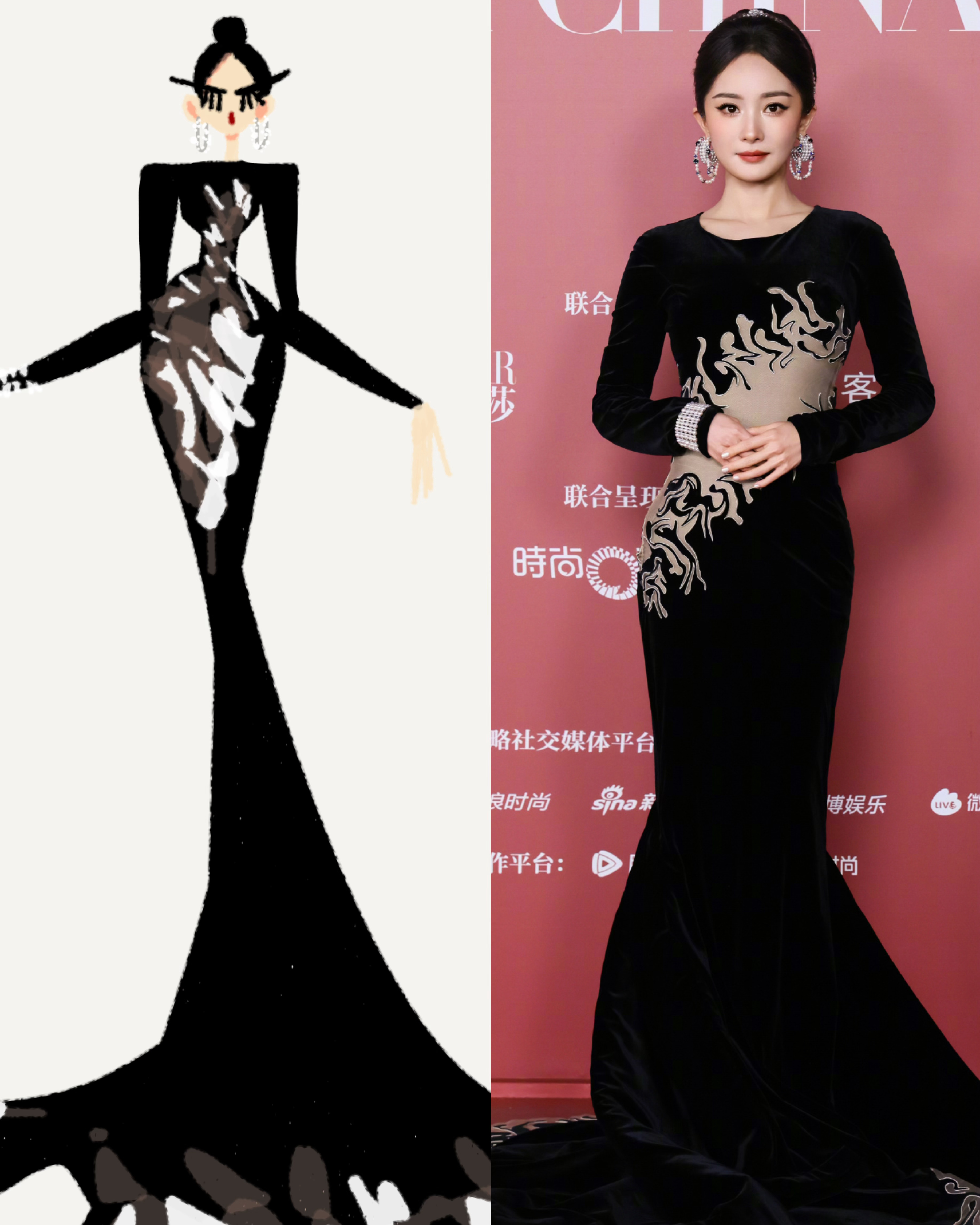 时尚芭莎来自中国年度盛典灵魂涂鸦几张你们都认出谁了？时尚芭莎盛典sallylov