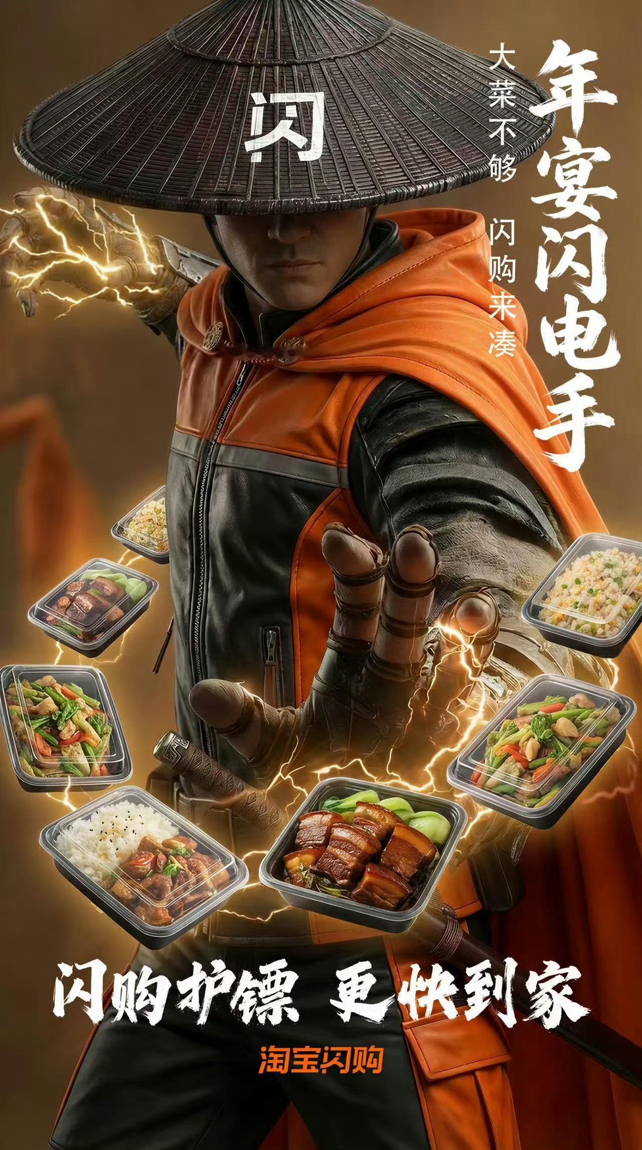 于适半夜三点还在看二创深夜追剧嘴馋怎么办？顺手在🍑闪购点烧烤，配送快到离谱，比