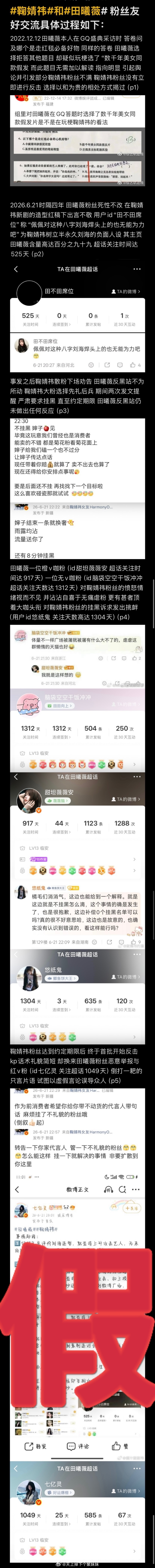 鞠婧祎和田曦薇粉丝冲突简短过程如下：早期田曦薇公然在采访中玩鞠婧祎黑梗（该选择题