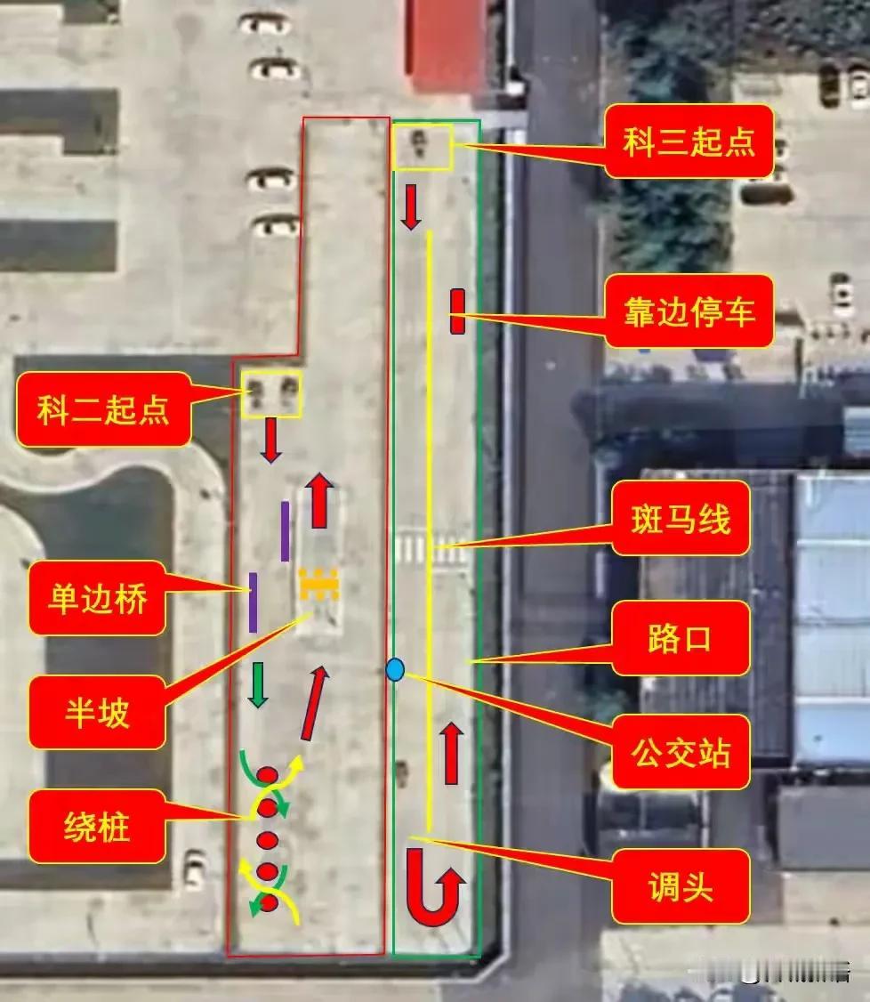 安阳路达考场摩托车考场科目二科目三示意图